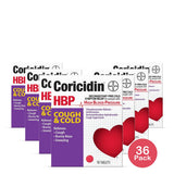 Coricidin HBP Decongestant-Free Cough and Cold Medicine for Hypertensives, Cold 1.94 Oz (Pack of 36)