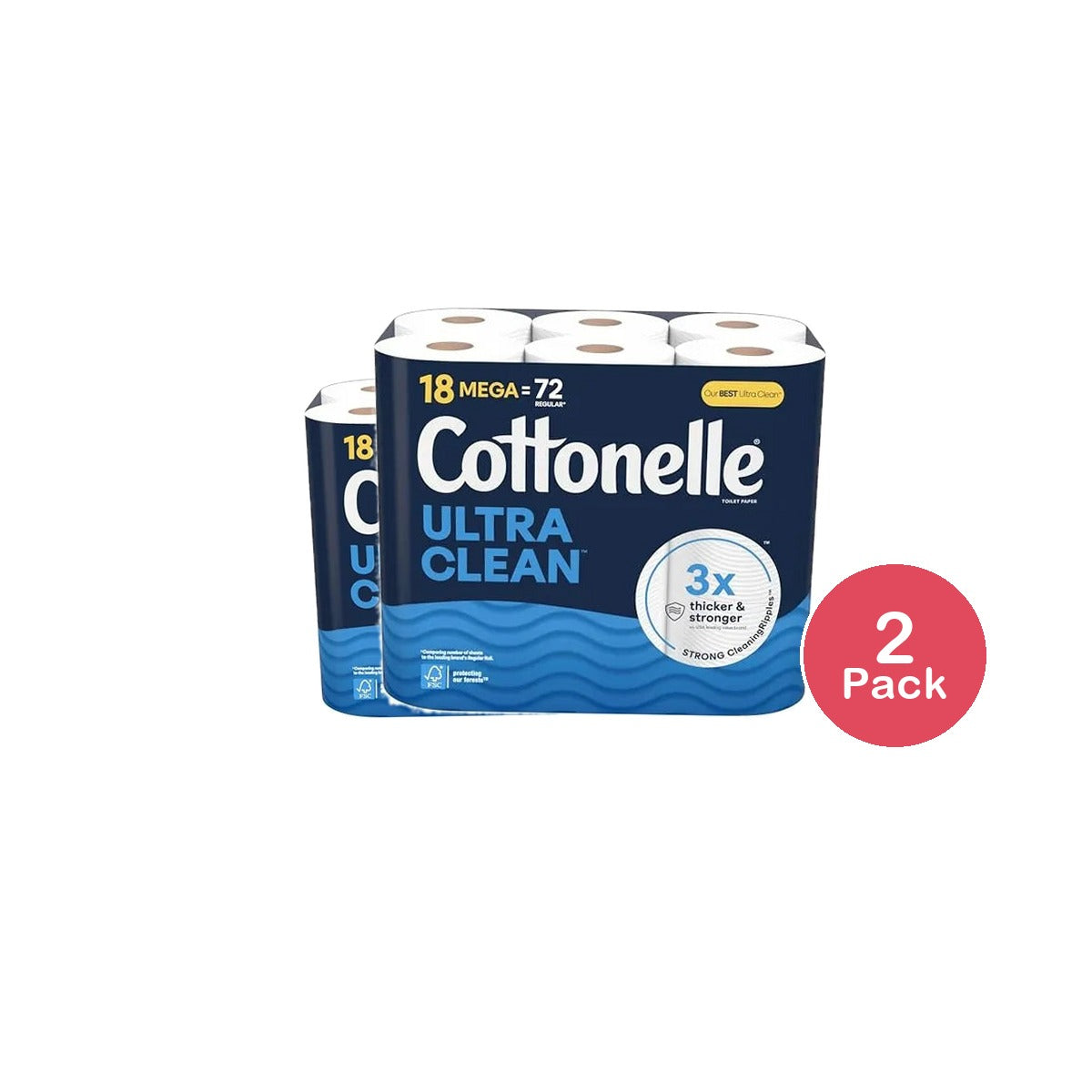 Cottonelle Ultra Cleancare Toilet Paper 18 rolls 96oz (Pack of 2)
