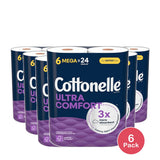 Cottonelle Ultra Comfort Mega Roll Toilet Paper 29.6Oz (Pack of 6)