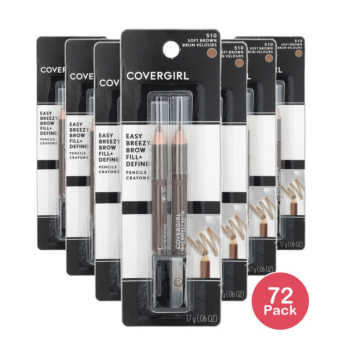 Cover Girl Brow And Eye Makers Brow Shaper And Eyeliner Soft Brown #510 0.35Oz (Pack of 72)