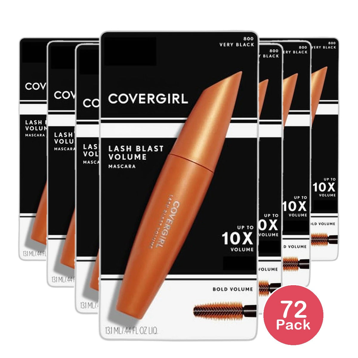 Cover Girl Lashblast Volume Waterproof Mascara Very Black #800 0.44Oz (Pack of 72)