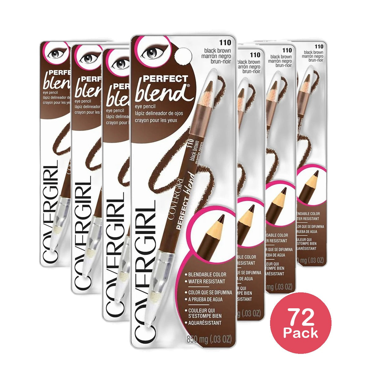 Cover Girl Perfect Blend Eye Pencil Charcoal Neutral Shade #105 0.03Oz (Pack Of 72)