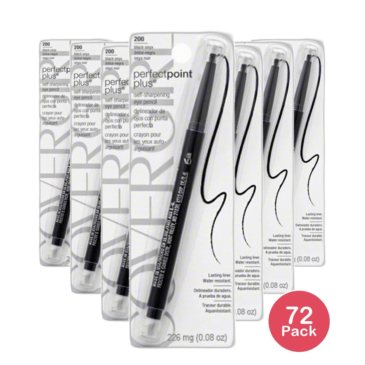 Cover Girl Perfect Point Plus Self Sharpening Eye Pencil Black Onyx #200 0.08Oz (Pack Of 72)