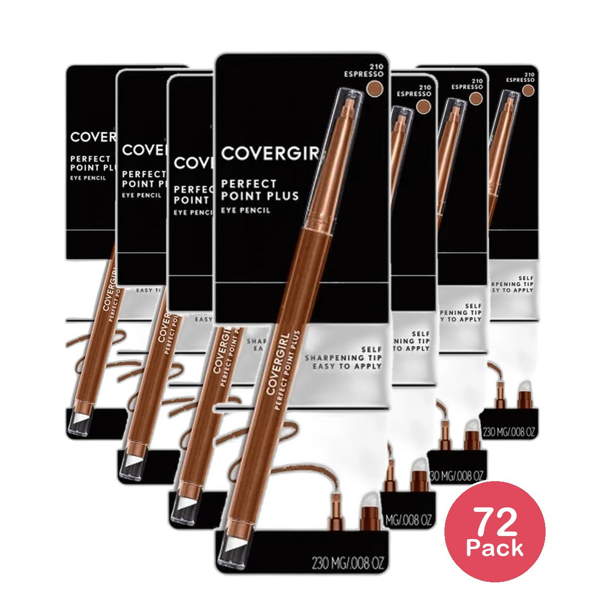 Cover Girl Perfect Point Plus Self Sharpening Eye Pencil Espresso #210 0.08Oz (Pack Of 72)