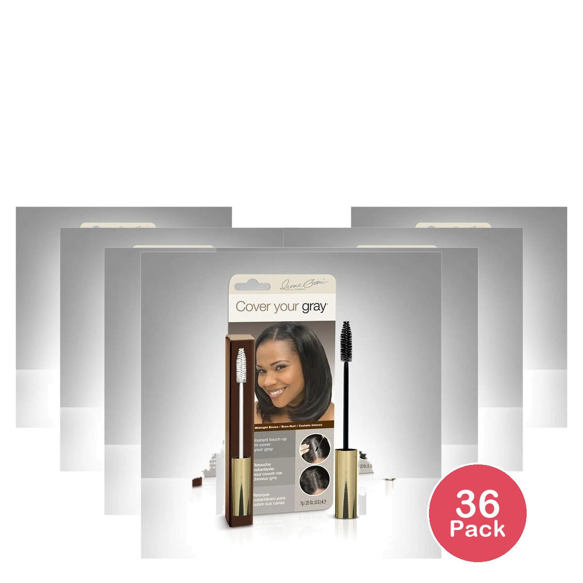 Cover Your Gray Brush-In Midnight Brown 0.25oz (Pack of 36)