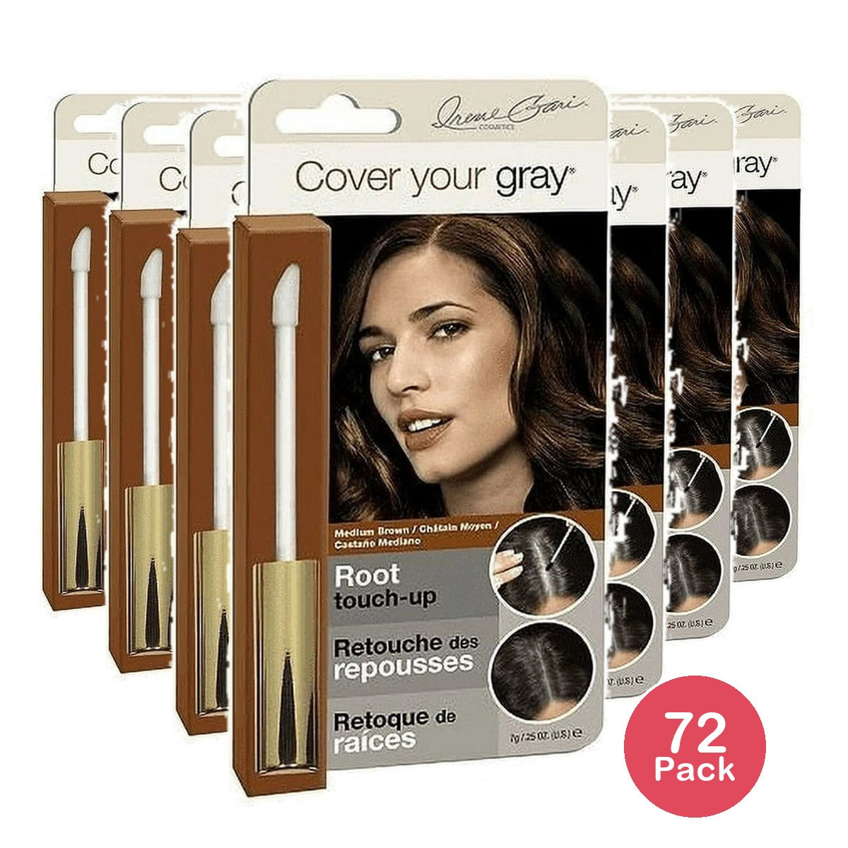Cover Your Gray for Women Root Touch Up Medium Brown 0.25 oz (Pack of 72)