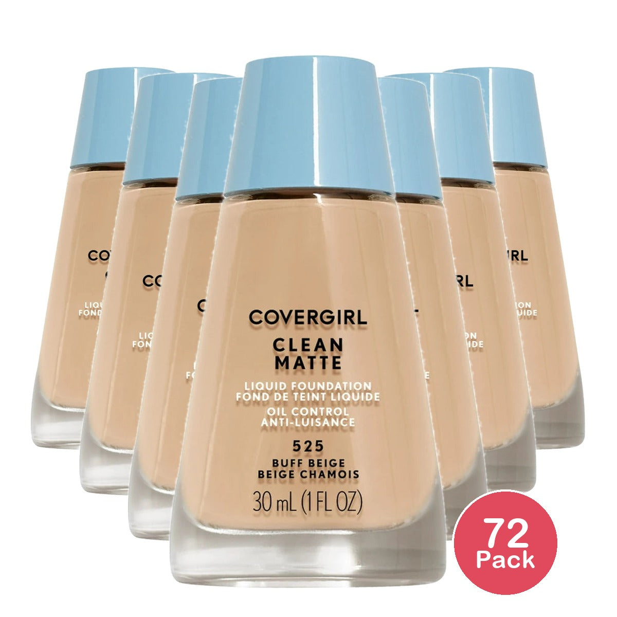COVERGIRL Clean Matte Liquid Foundation Buff Beige 525, 1fl Oz (Pack of 72)