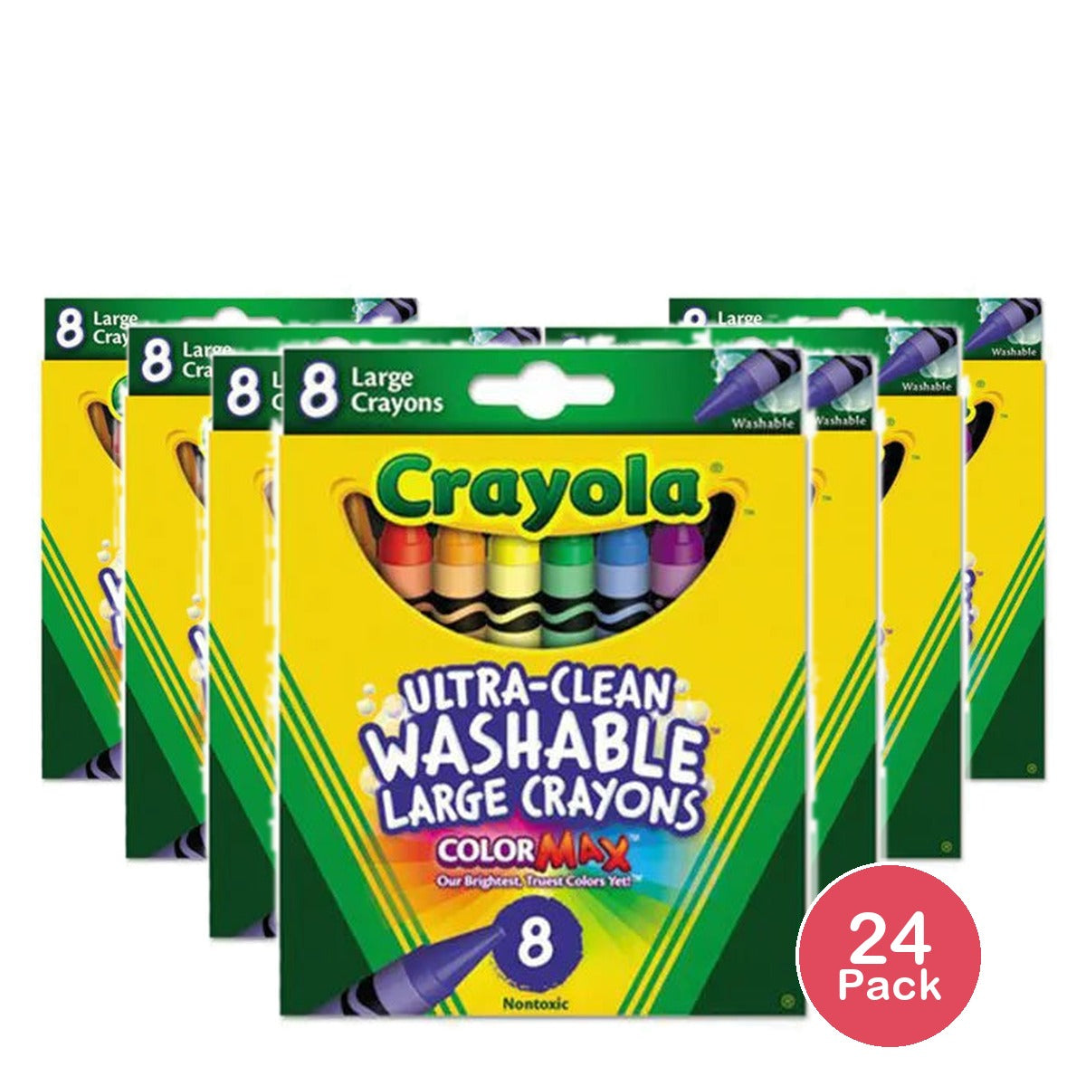 Crayola Ultra Clean Large Washable Crayons8 Ea 0.16Oz (Pack Of 24)
