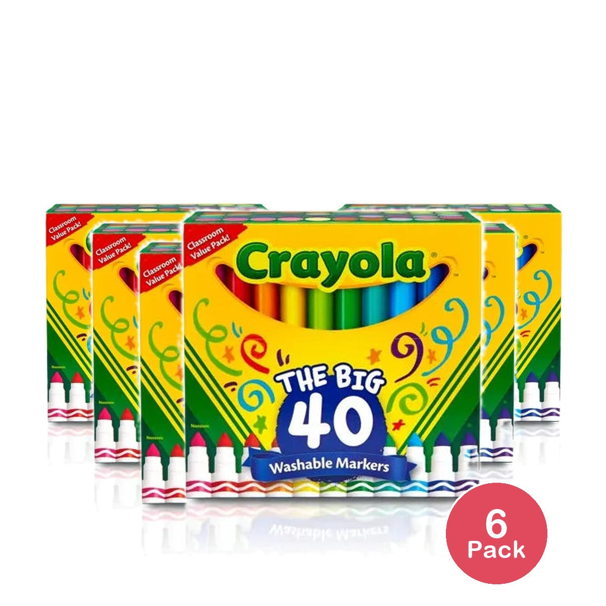 Crayola Ultra Clean Washable Markers 40 Ct 0.704Oz (Pack Of 6)