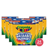 Crayola Ultraclean Broadline Bold Markers 0.56Oz (10 Count) (Pack Of 24)