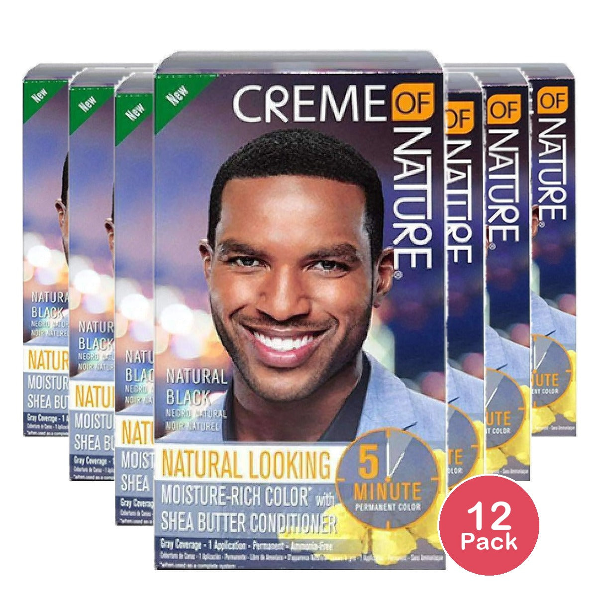 Creme of Nature Moisture Rich Liquid Hair Color #1 Natural Black (Pack of 12)