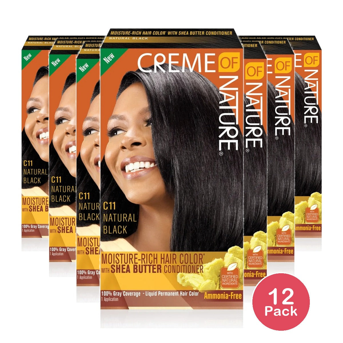 Creme of Nature Moisture Rich Permanent Color C11 Natural Black (Pack of 12)