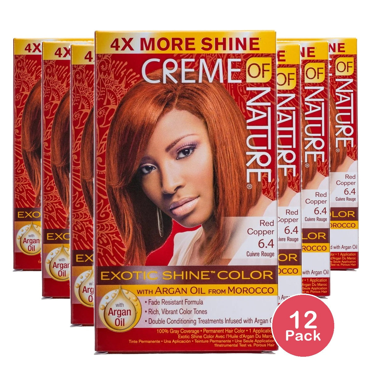 Creme of Nature Permanent Hair Color Red Copper 6.4, 1.0 CT (Pack of 12)