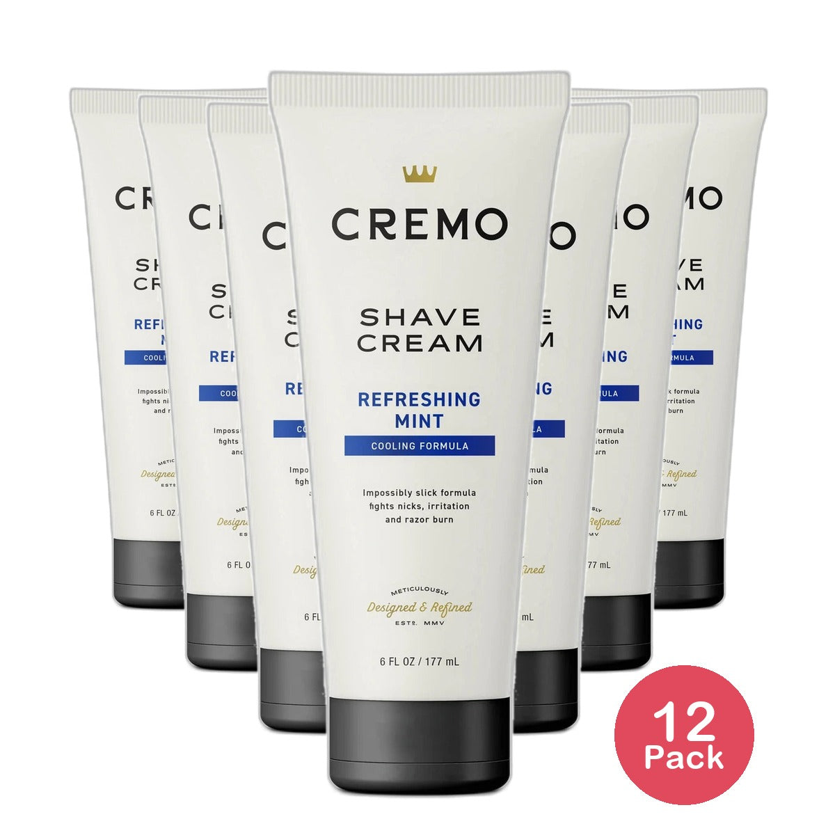 Cremo Concentrated Shave Cream Cooling Refreshing Mint 6Oz (Pack of 12)