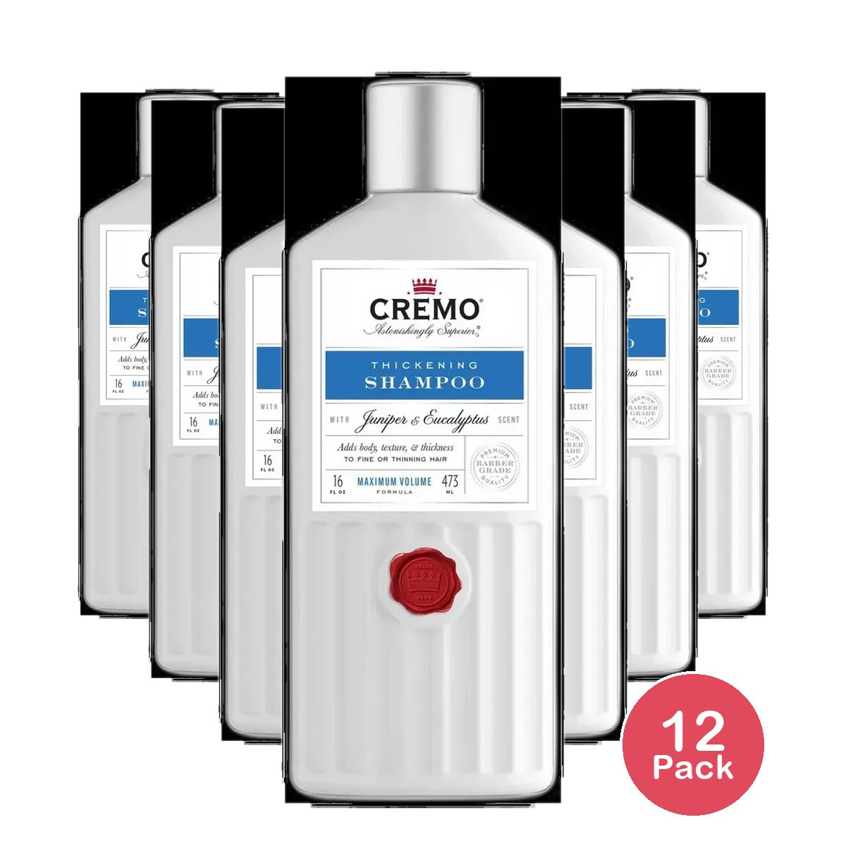 Cremo Juniper & Eucalyptus Thickening Shampoo 16 oz (Pack of 12)