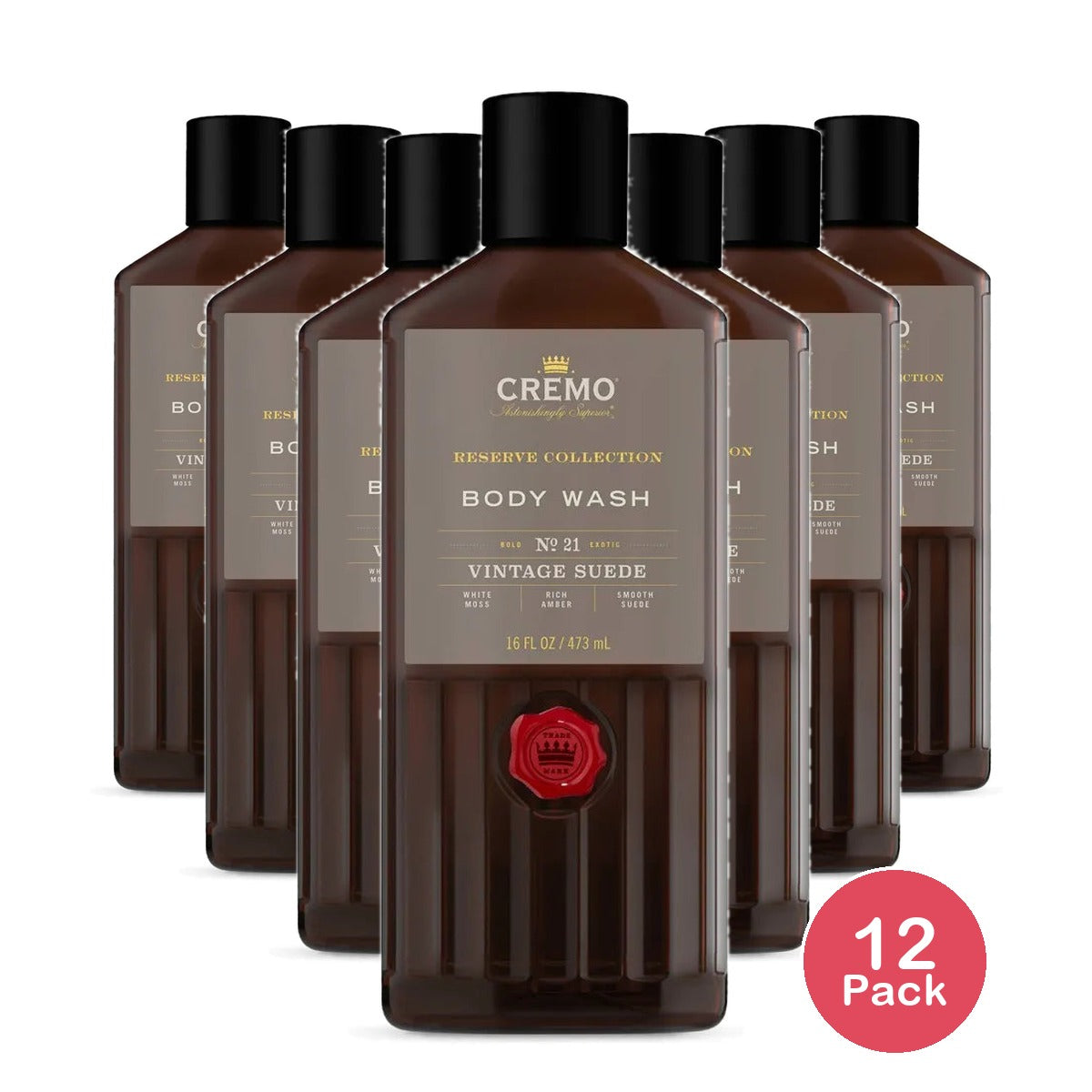 Cremo Vintage Suede Body Wash - 16 fl oz (Pack of 12)