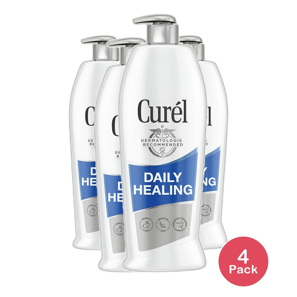 Curel Daily Healing Body Lotion for Dry Skin 13Oz (Pack of 4)