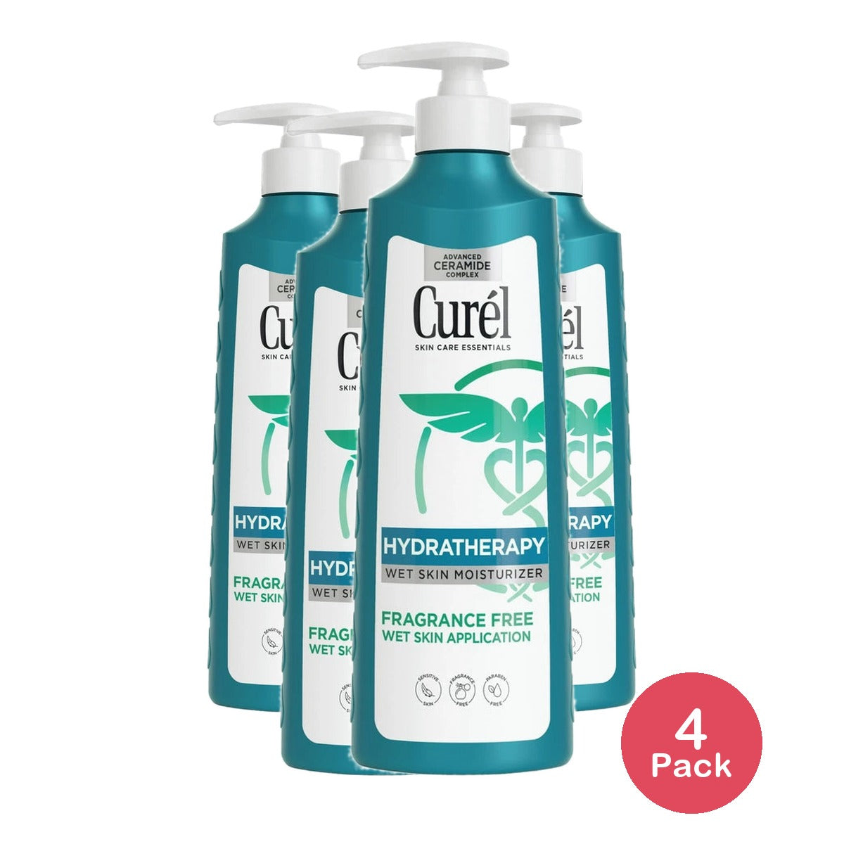 Curél Hydra Therapy Wet Skin Moisturizer Body Lotion with Ceramide Complex Dry (Pack of 4)