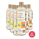 Curl Rehab: Dry Hair/Damage Repair Treatment Coconut Milk & Avocado 2 in 1 Shamp 16. Oz (Pack of 6)