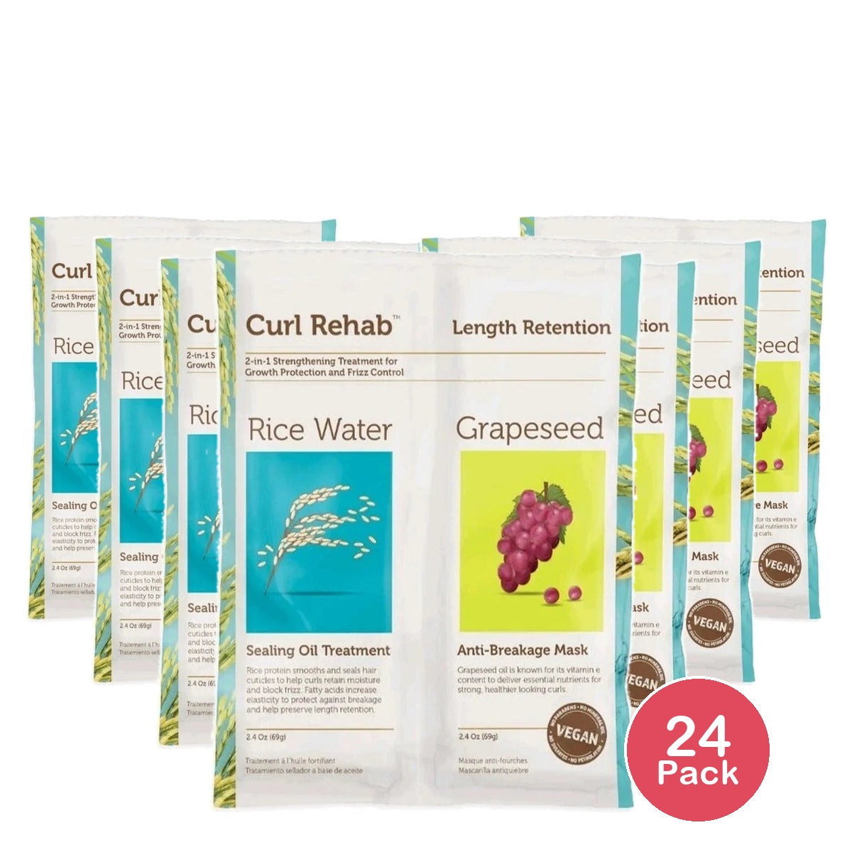 Curl Rehab Rice Water & Grapeseed Length Retention Treatment 4.8 oz (Pack of 24)