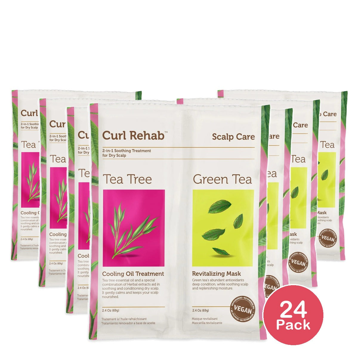 Curl Rehab: Scalp Recovery Dual Treatment Packette - Tea Tree Oil & Green Tea pa 4.8 Oz