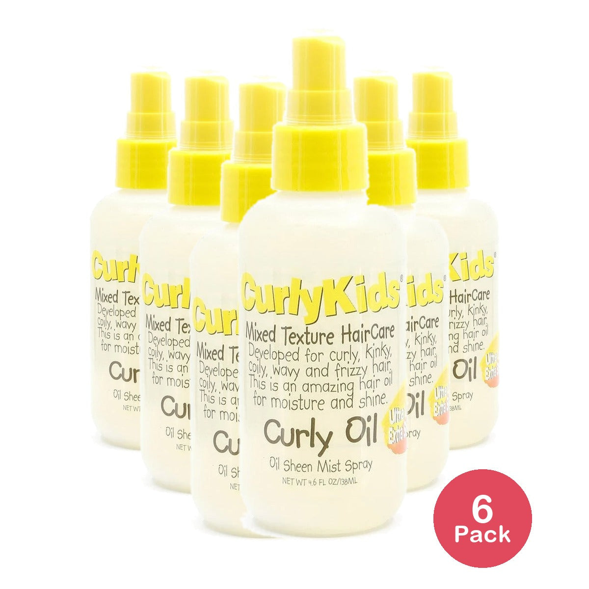 Curly Oil Sheen Mist Spray 4.6 fl oz (138 ml) CurlyKids 4.6 Fl. Oz (Pack of 6)