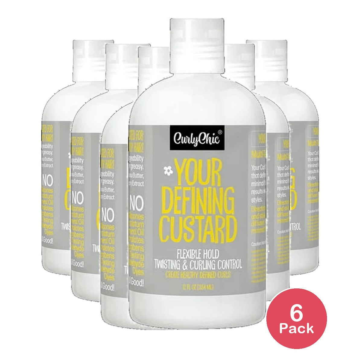 CurlyChic Your Defining Custard Net.Wt 12 fl.oz (Enriched with Ginger Extract)( 12 Fl. Oz (Pack of 6)