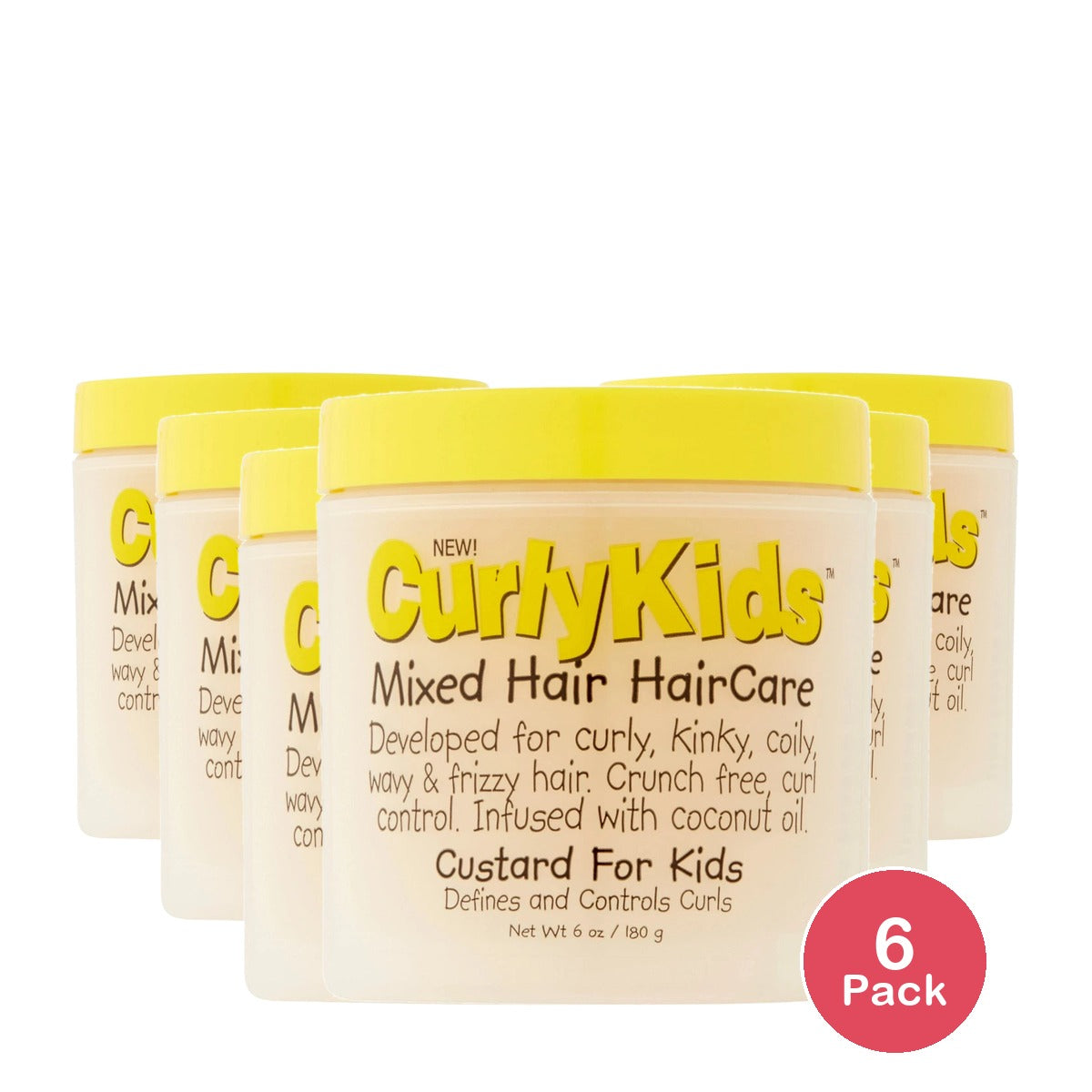 CurlyKids Mixed Hair Kids Custard 6 fl oz Unisex Moisturizing 6 Oz (Pack of 6)