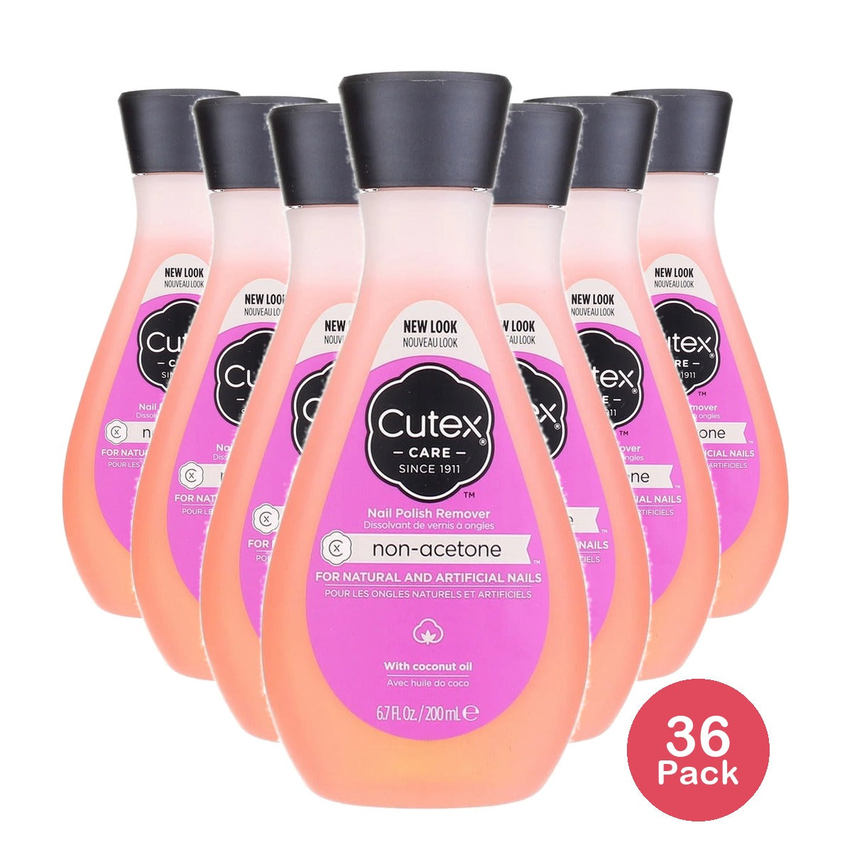 Cutex Non-Acetone Nail Polish Remover 6.76 Oz (Pack of 36)