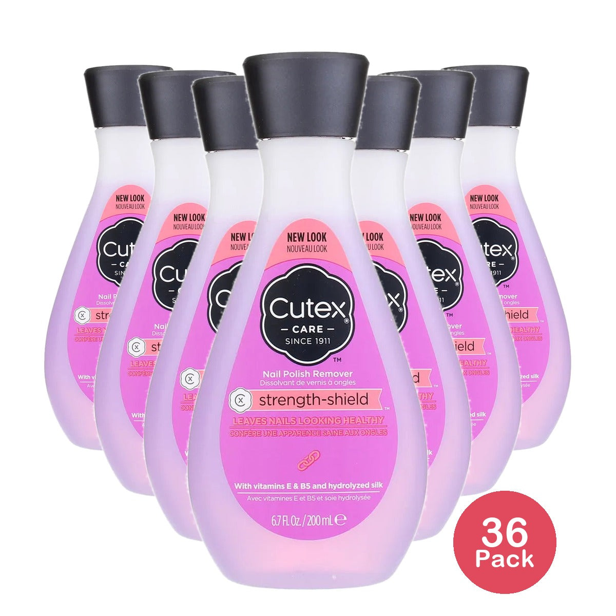 Cutex Strength Shield Nail Polish Remover 6.7Oz (Pack of 36)