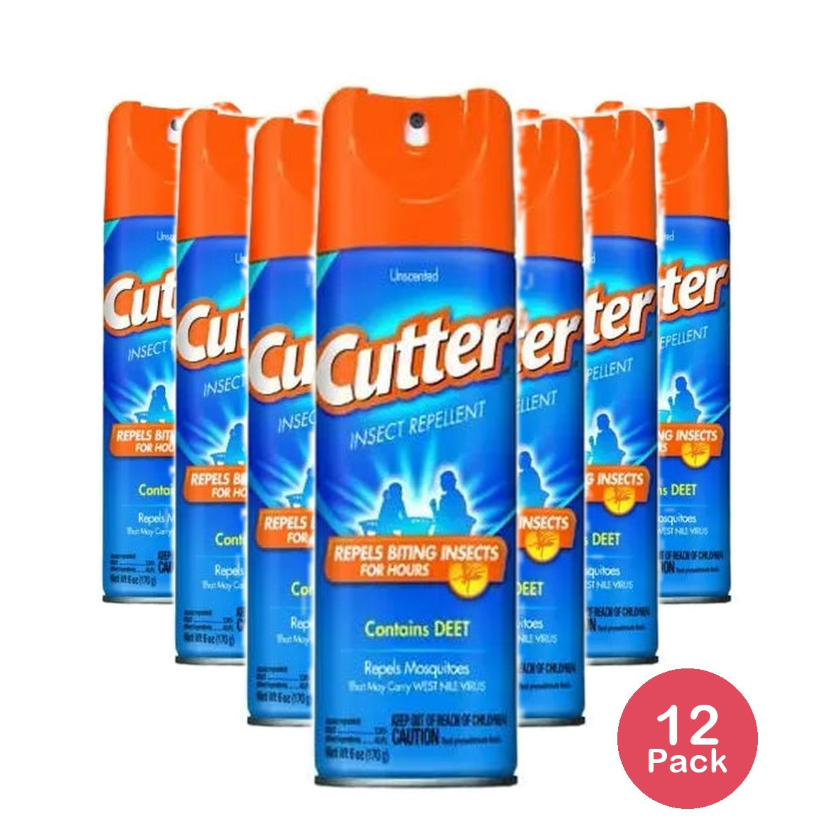 Cutter Mosquito Repellent Spray Unscented 6Oz (Pack of 12)
