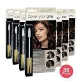 CYG (Cover Your Gray) Brush-In Hair Color Touch-Up, Black, 0.25 Oz (Pack of 36)