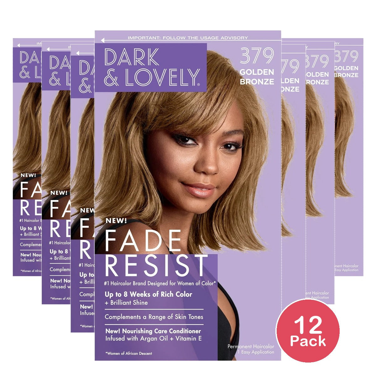 Dark and Lovely Fade Resist Hair Color  Unisex  379 Golden Bronze nan (Pack of 12)