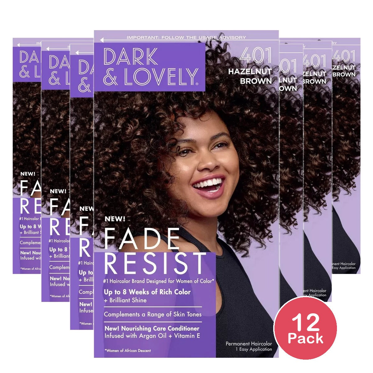 Dark and Lovely Fade Resist Permanent Hair Color - 401 Hazelnut Brown nan (Pack of 12)