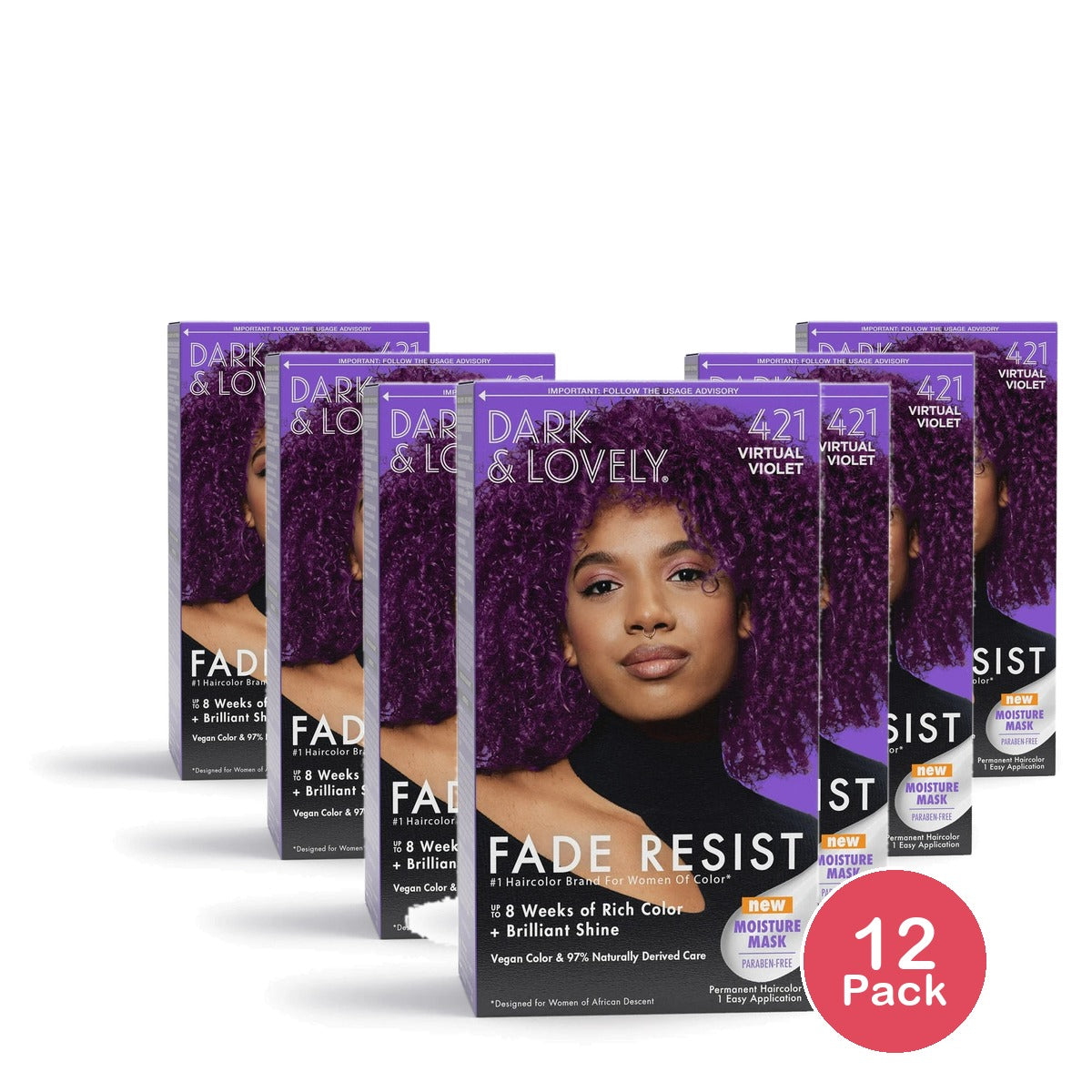 Dark and Lovely Fade Resist Rich Conditioning Hair Color - 421 Viral Violet nan (Pack of 12)