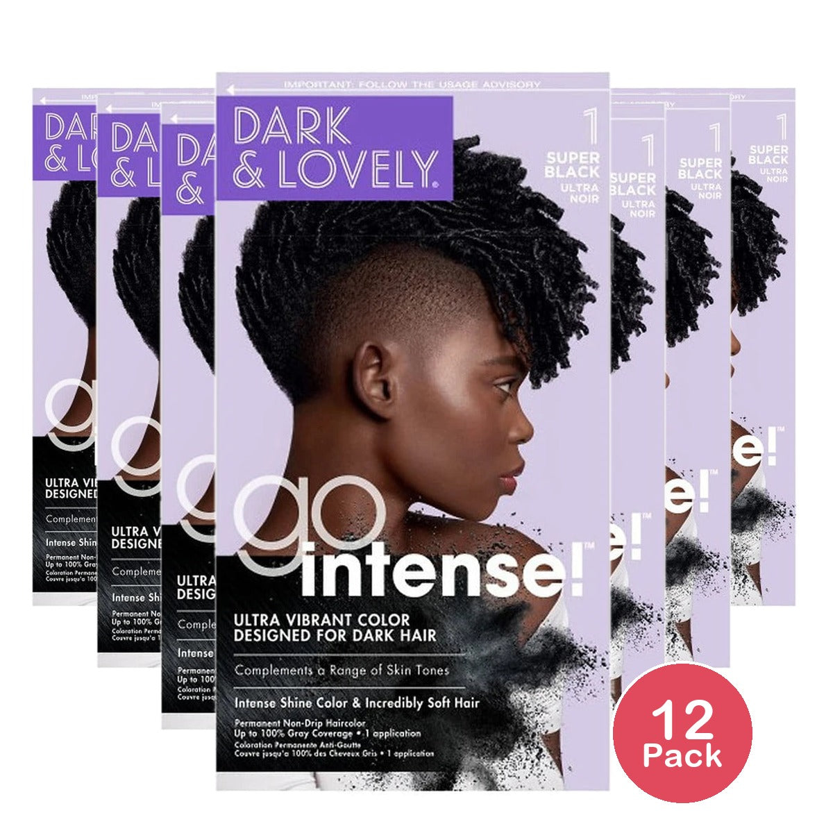 Dark and Lovely Go Intense Ultra Vibrant Color  Unisex  Permanent Hair Color  68 nan (Pack of 12)