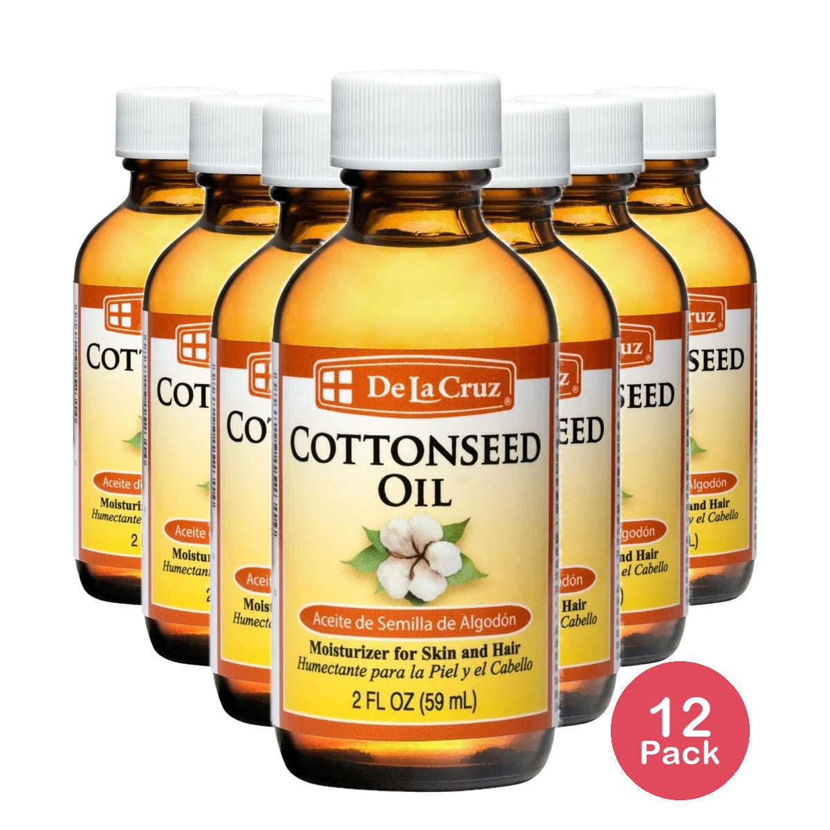De La Cruz Cottonseed Oil 2 oz (Pack of 12)