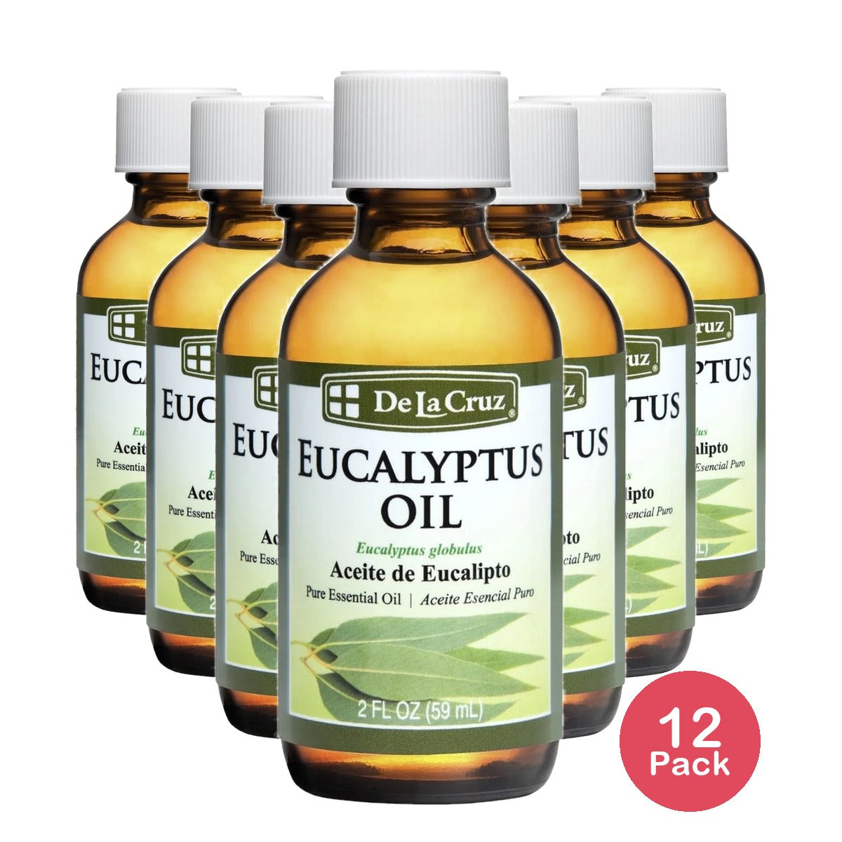 De La Cruz Eucalyptus Essential Oil 2 Oz (Pack of 12)