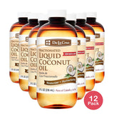 De La Cruz Fractionated Liquid Coconut Oil 8 Fl Oz (Pack of 12)
