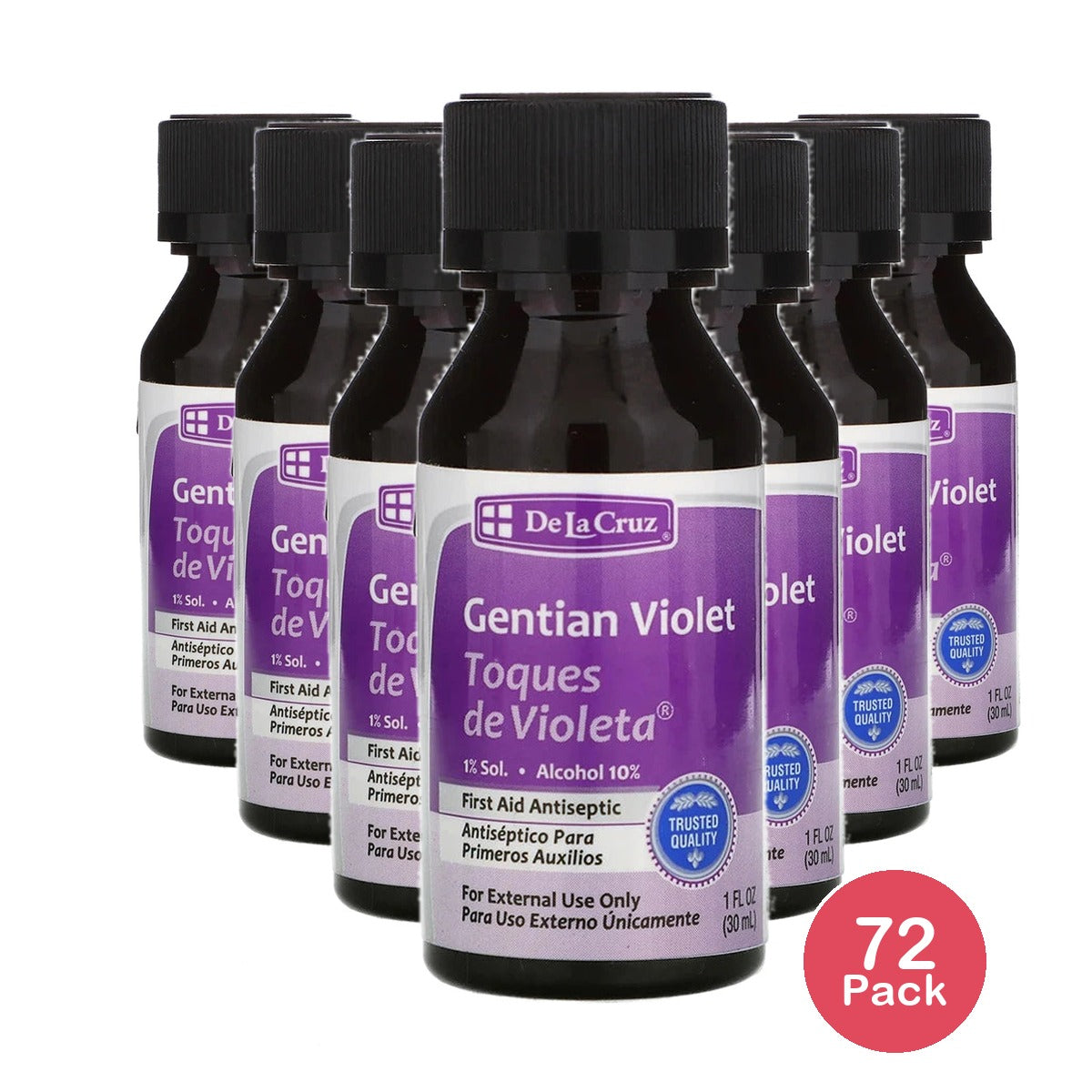 De La Cruz Gentian Violet Antiseptic Formula 30ml 1. Oz (Pack of 72)