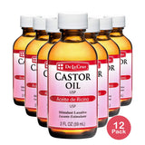 De La Cruz Pure Castor Oil for Eyelashes and Eyebrows Hair & Skin 2 fl Oz (Pack of 12)