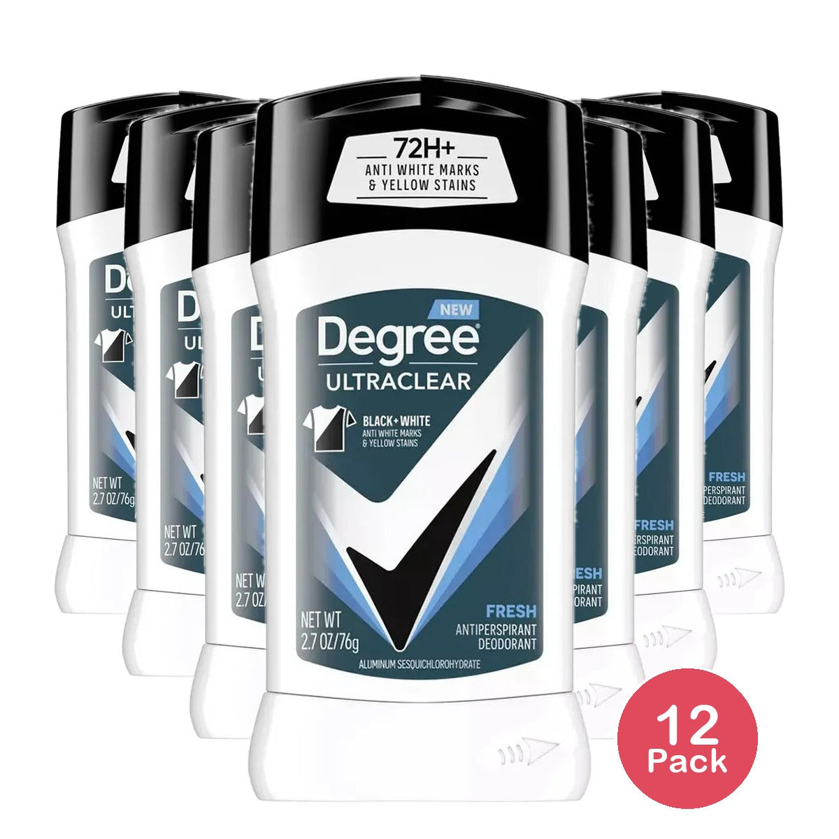 DEGREE FOR MEN AP UC BLACK + WHITE 12 PIECE 2.7 OZ. product package