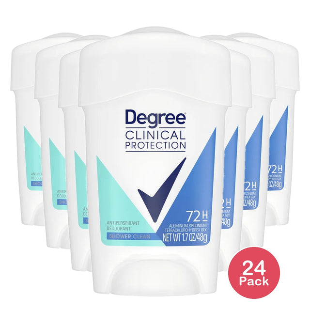 DEGREE FOR WOMEN CLINICAL MS SHOWER CLEAN 24 PIECE 1.7 OZ. product package