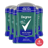 Degree Long Lasting Men's Deodorant Stick Twin Pack Arctic Edge 3 Oz (Pack of 6)