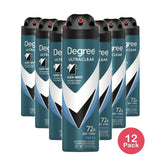 Degree Ultra Clear Long Lasting Antiperspirant Deodorant Dry Spray Fresh 3.8 OZ (Pack of 12)