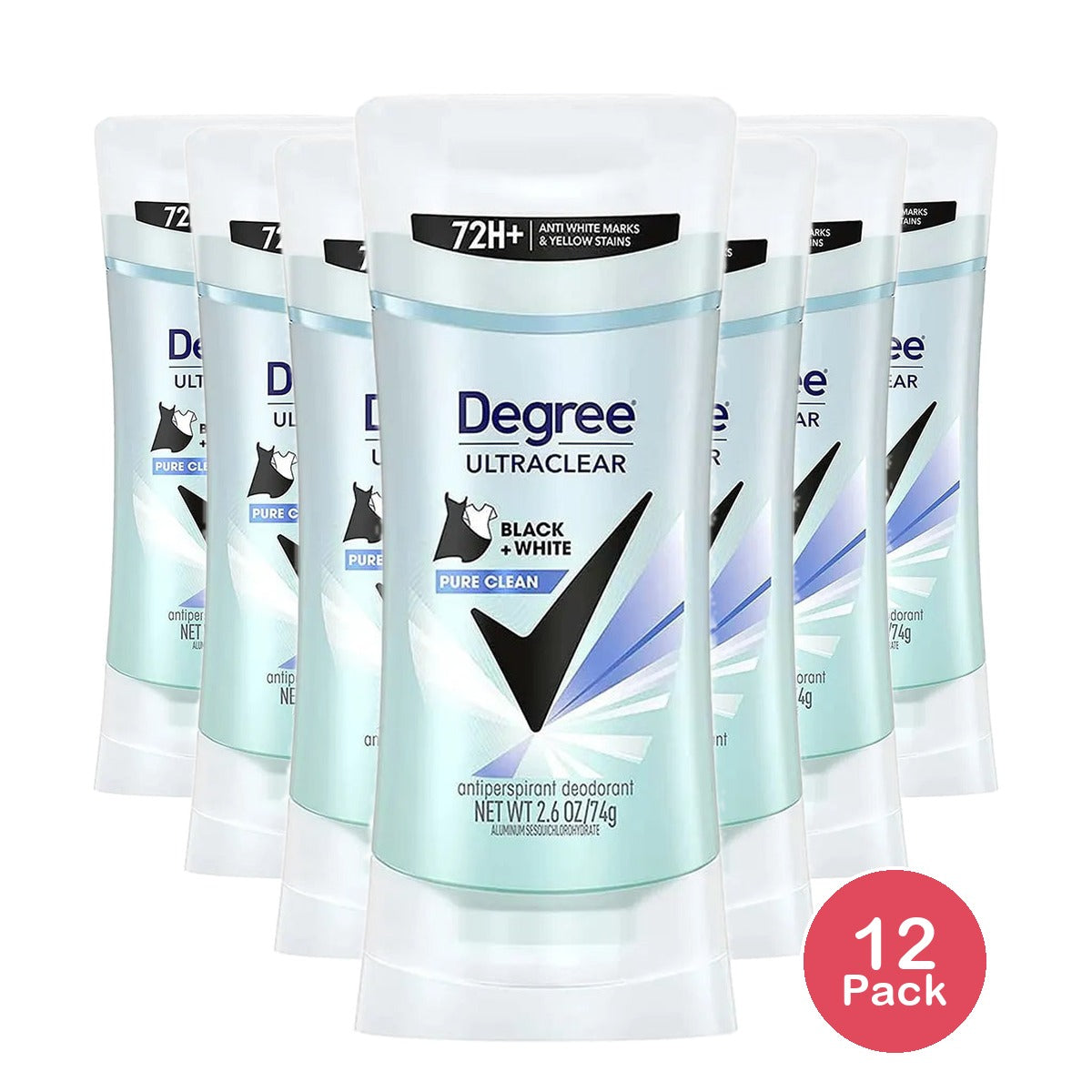 Degree Ultra Clear Pure Clean Antiperspirant and Deodorant 2.6Oz (Pack of 12)