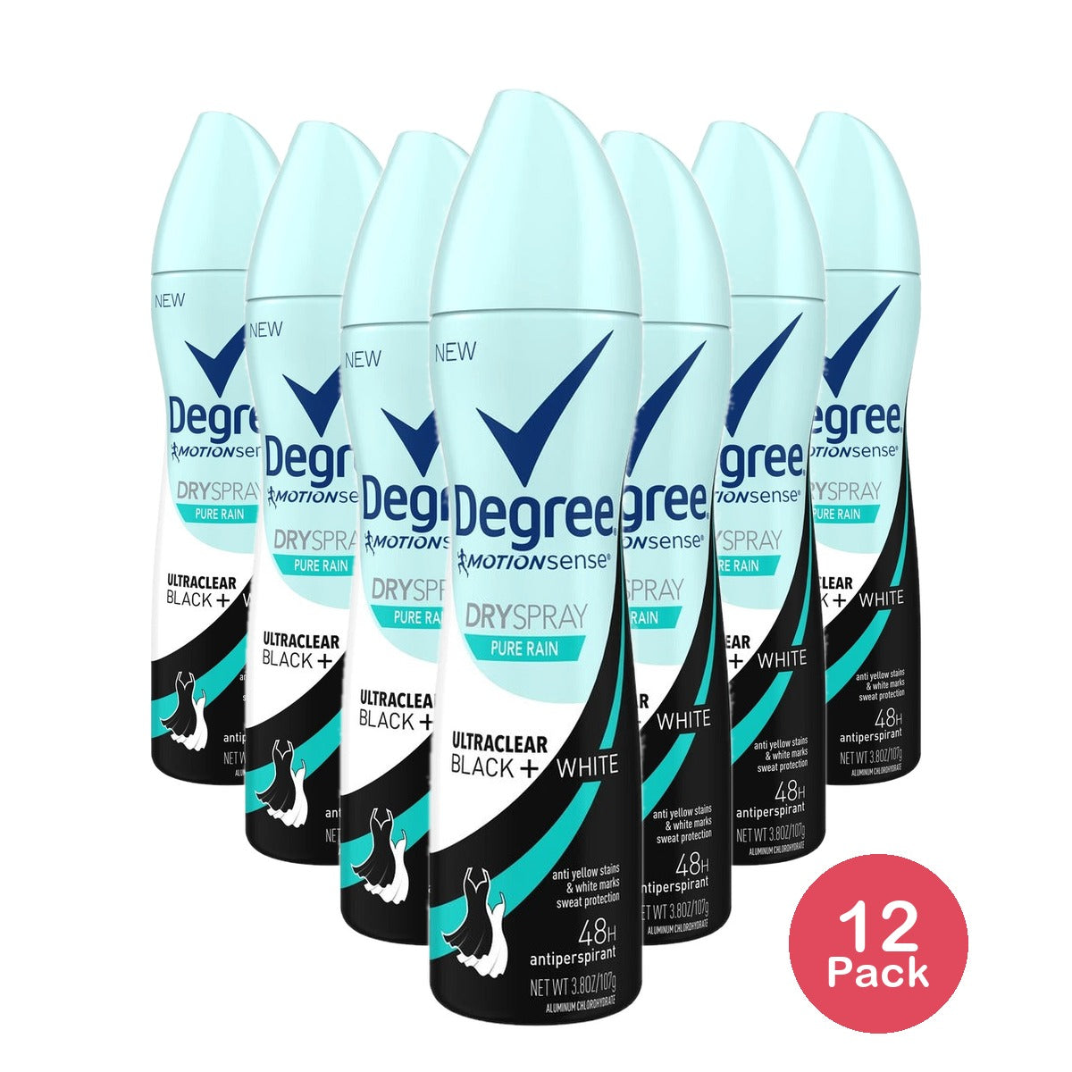 Degree UltraClear Black+White Antiperspirant 3.8 Oz (Pack of 12)