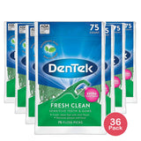 Dentek Fresh Clean Floss Picks Long Lasting Mint 0.17Oz (Pack Of 36)