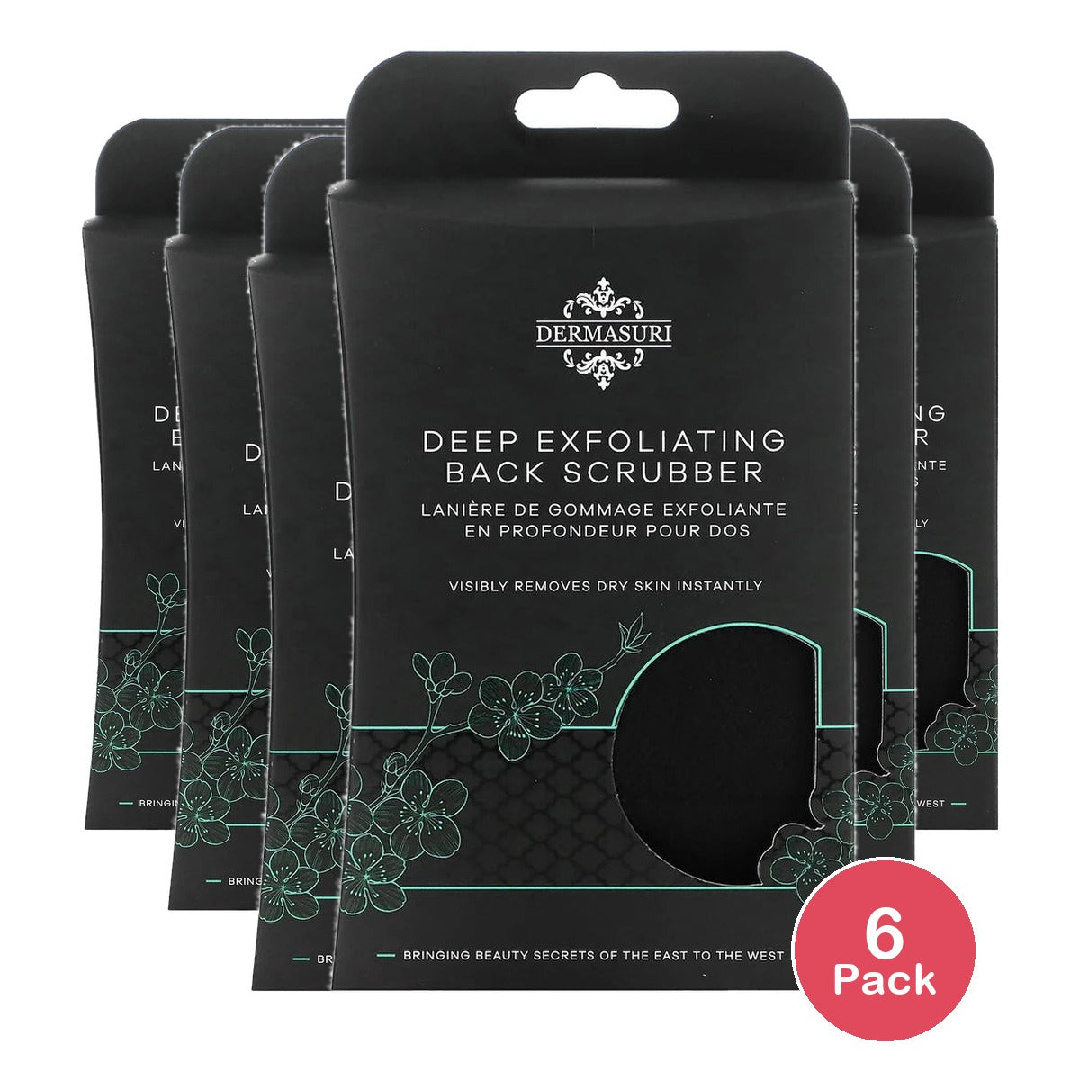 Dermasuri Exfoliating Back Scrub Scrubber - 1ct nan (Pack of 6)