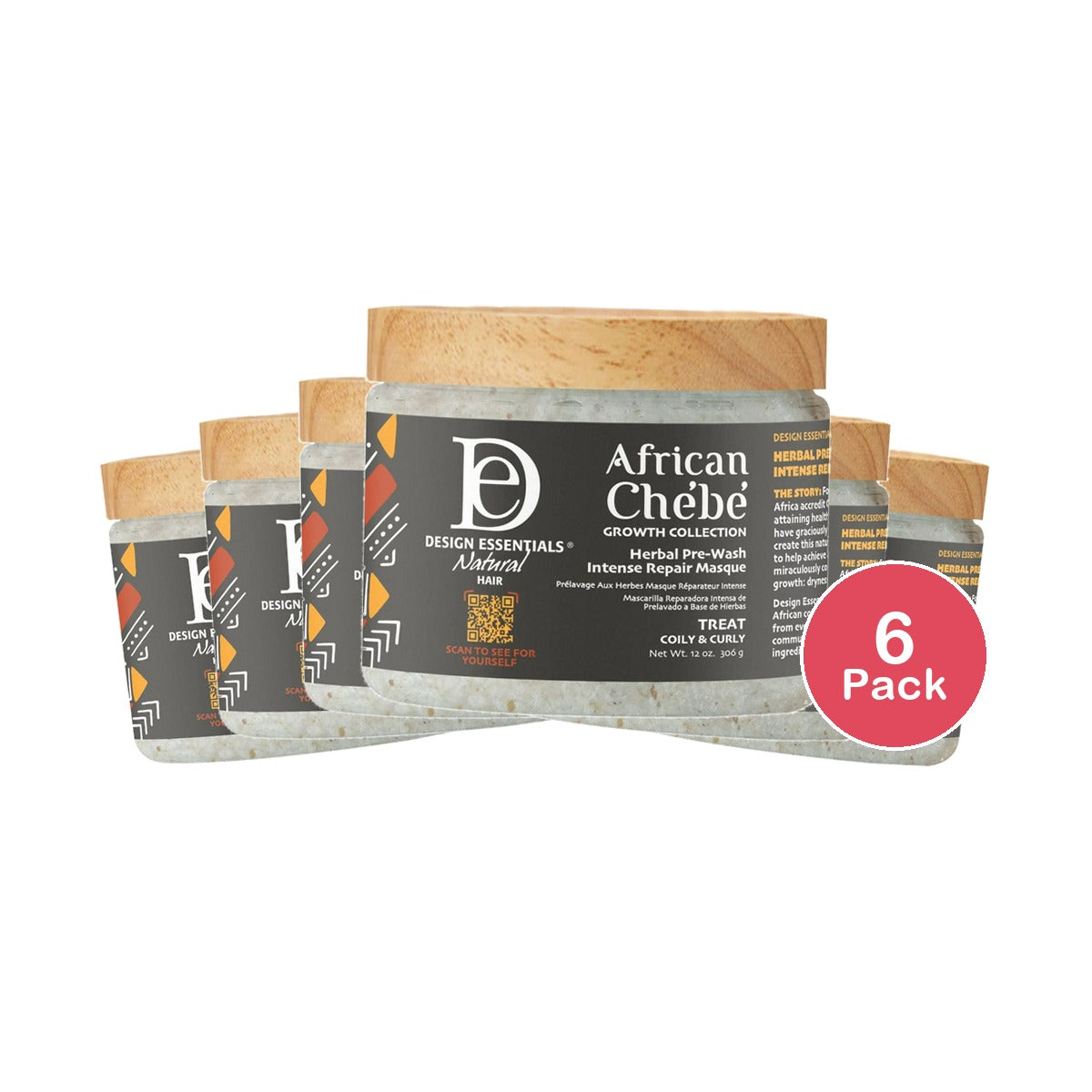 Design Essentials Chebe Herbal Pre-Wash Intense Repair Hair Masque 12 oz - (Pack of 12)